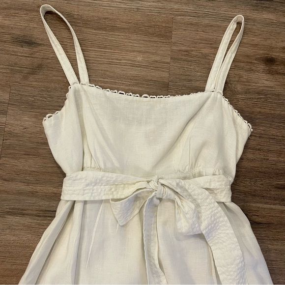 Y2K Juicy Couture Baby Doll Dress Women’s 10 White Linen Boho Cottagecore - Picture 3 of 8